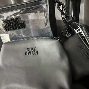 Steve Madden Black and Gray Men's Belt Bag Set